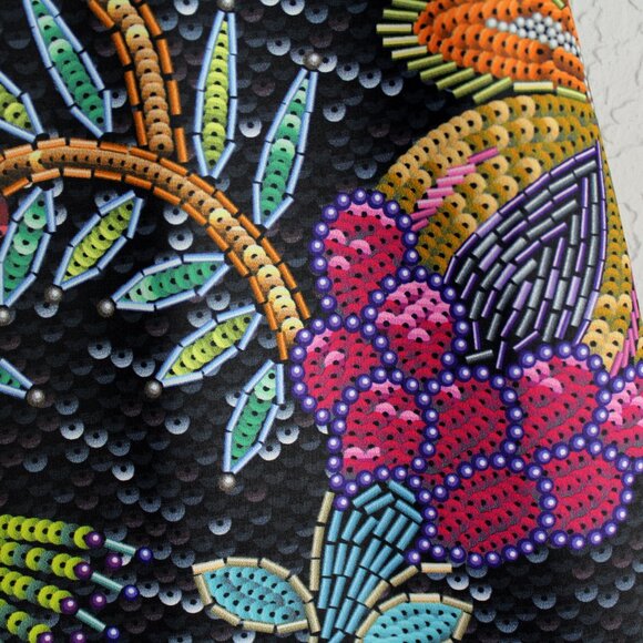 BlackMilk Not Actually Sequins black floral dress S mini bodycon  New - Picture 2 of 11